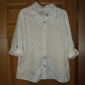 Alfred Dunner Ivory Eyelet Top